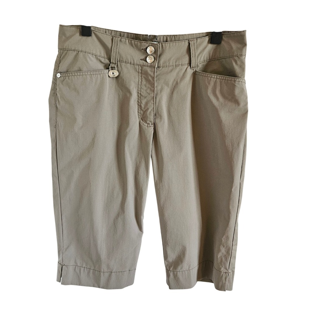 Daily Sports XDS Womens Golf Shorts Taupe Khaki Nylon Stretch Size US 8
